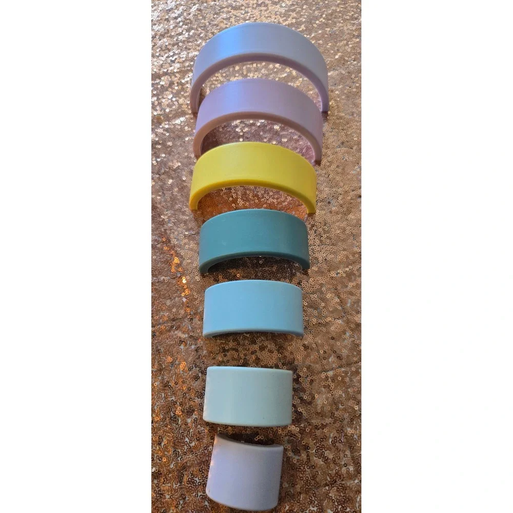 Mushie Stacking Cups Rainbow‎ Nesting Toy Suction Cup Toys Kids Toddler Silicone